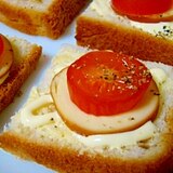 トマト＆チーズのオープンサンド